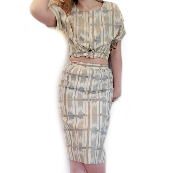 Vintage | Retro Outfit Skirt & Top Set L